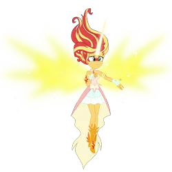 Size: 5120x5120 | Tagged: safe, artist:kmanalli, derpibooru import, sunset shimmer, equestria girls, friendship games, .svg available, absurd resolution, artificial wings, augmented, clothes, cute, daydream shimmer, dress, fingerless gloves, gloves, horn, magic, magic wings, offscreen character, shimmerbetes, simple background, skirt, solo, take my hand, transparent background, vector, wings