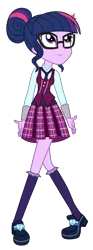 Size: 3200x8616 | Tagged: safe, artist:mixiepie, derpibooru import, sci-twi, twilight sparkle, equestria girls, friendship games, absurd resolution, clothes, crystal prep academy, crystal prep shadowbolts, glasses, paint tool sai, pleated skirt, school uniform, simple background, skirt, solo, transparent background, vector, what more is out there