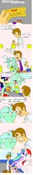 Size: 520x2720 | Tagged: safe, derpibooru import, bon bon, lyra heartstrings, sweetie drops, oc, oc:puppysmiles, alicorn, earth pony, human, pony, unicorn, fanfic, vocational death cruise, black eye, chubbie, comic, fanfic art, female, filly, foal, hooves, horn, male, mare, open mouth, pony blob, santalestia, teeth, ticket, wings