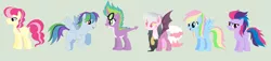 Size: 2616x600 | Tagged: safe, artist:unoriginai, derpibooru import, oc, unofficial characters only, dracony, hybrid, canon x oc, cute, interspecies offspring, line-up, magical lesbian spawn, offspring, parent:applejack, parent:caramel, parent:discord, parent:fluttershy, parent:oc:snowy heart, parent:pinkie pie, parent:rainbow dash, parents:canon x oc, parents:carajack, parents:flutterdash, parents:flutterpie, parent:sonata dusk, parent:spike, parents:pinkiedash, parents:sonatadash, parents:vinylspike, parent:vinyl scratch, shipping, simple background