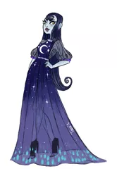 Size: 733x1106 | Tagged: artist:endarie, derpibooru import, goth pony, human, humanized, moonlight raven, nail polish, over the moon, pony coloring, safe, simple background, solo