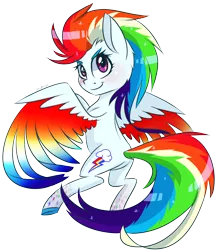 Size: 2200x2500 | Tagged: artist:silbersternenlicht, colored wings, derpibooru import, multicolored wings, rainbow dash, rainbow power, rainbow wings, safe, simple background, solo, transparent background