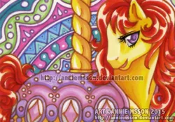 Size: 570x400 | Tagged: safe, artist:anniemsson, derpibooru import, diamond dreams, g1, traditional art