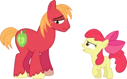 Size: 3568x2233 | Tagged: safe, artist:porygon2z, derpibooru import, apple bloom, big macintosh, earth pony, pony, brotherhooves social, male, missing accessory, simple background, stallion, transparent background, vector