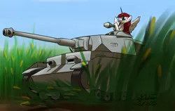 Size: 1280x809 | Tagged: safe, artist:the-furry-railfan, derpibooru import, oc, oc:fausticorn, unofficial characters only, alicorn, pony, cannon, corn, field, gun, lauren faust, machine gun, outdoors, panzer iv, panzerfaust, pun, rocket launcher, solo, tank (vehicle), visual pun, weapon, yo dawg