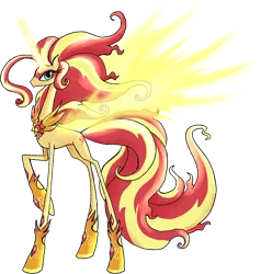 Size: 800x839 | Tagged: safe, artist:kaizerin, derpibooru import, sunset shimmer, ponified, alicorn, pony, equestria girls, friendship games, alicornified, daydream shimmer, equestria girls ponified, horseshoes, magic, princess, race swap, simple background, solo, transparent background