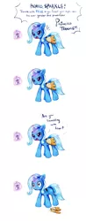 Size: 789x2005 | Tagged: safe, artist:rainiitan, derpibooru import, trixie, twilight sparkle, pony, unicorn, 4koma, comic, cute, diatrixes, female, magic, mare, peanut butter crackers, photo, princess, solo