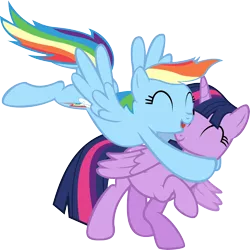 Size: 10672x10687 | Tagged: safe, artist:sagegami, derpibooru import, rainbow dash, twilight sparkle, twilight sparkle (alicorn), alicorn, pony, magical mystery cure, absurd resolution, cute, female, hug, mare, simple background, transparent background, vector