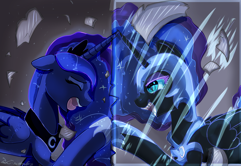 Size: 1024x708 | Tagged: artist:scatteredlove, derpibooru import, duality, nightmare moon, princess luna, safe