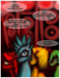 Size: 1200x1553 | Tagged: artist:gunslingerpen, comic, comic:allegrezza, derpibooru import, implied octavia, nightclub, oc, safe, unofficial characters only