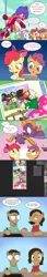 Size: 1680x9872 | Tagged: suggestive, artist:doublewbrothers, derpibooru import, apple bloom, big macintosh, scootaloo, steven magnet, sweetie belle, ponified, earth pony, pegasus, pony, unicorn, brotherhooves social, clothes, comic, crossdressing, cutie mark crusaders, dialogue, dr. frank n furter, dress, emporio ivankov, fishnets, fourth wall, human costume, humie, looking at you, male, meta, my little human, one piece, orchard blossom, pole dancing, rocky horror picture show, season 5 comic marathon, speech bubble, stallion, stripper pole, what could possibly go wrong, wig