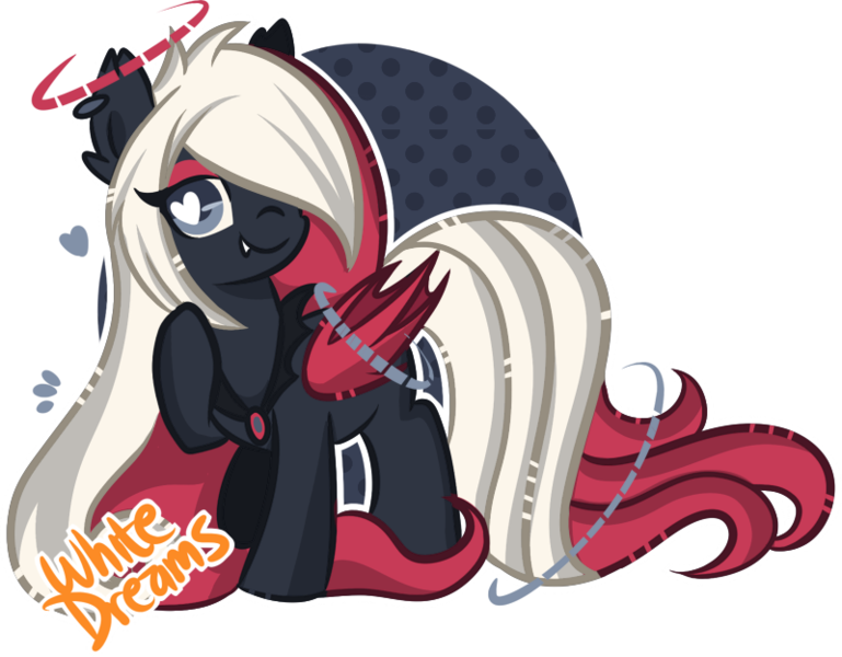 Size: 800x624 | Tagged: safe, artist:xwhitedreamsx, derpibooru import, oc, oc:draculina, unofficial characters only, bat pony, pony, hair over one eye, heart eyes, simple background, solo, transparent background, wingding eyes