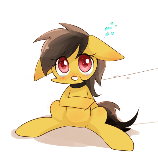 Size: 1500x1500 | Tagged: artist:joycall6, blushing, collar, daring do, derpibooru import, floppy ears, leash, looking at you, pulling, safe, sitting, solo, spread legs, tugging