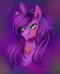 Size: 1024x1267 | Tagged: artist:rick-wombat, bust, colored pupils, derpibooru import, dracony, hybrid, interspecies offspring, oc, oc:delicacy, offspring, parent:rarity, parent:spike, parents:sparity, portrait, safe, solo, unofficial characters only