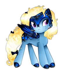 Size: 1600x1946 | Tagged: safe, artist:syico, derpibooru import, oc, oc:blue peleide, unofficial characters only, butterfly pony, original species, pony, butterfly wings, simple background, solo, transparent background