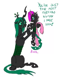 Size: 2049x2641 | Tagged: artist:rexlupin, changeling, changeling queen, cute, cutealis, cuteling, derpibooru import, female, half changeling, mommy chrissy, nymph, oc, ocbetes, oc:fantom, offspring, parent:princess cadance, parent:queen chrysalis, parents:cadalis, queen chrysalis, safe