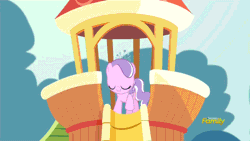 Size: 640x360 | Tagged: safe, derpibooru import, screencap, button mash, cheerilee, diamond tiara, mango dash, pipsqueak, silver spoon, snails, snips, earth pony, pony, crusaders of the lost mark, animated, colt, liquid button, male, playground