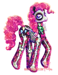 Size: 1024x1308 | Tagged: safe, artist:magexp, derpibooru import, pinkie pie, earth pony, pony, dia de los muertos, female, mare, simple background, skeleton, solo, transparent background