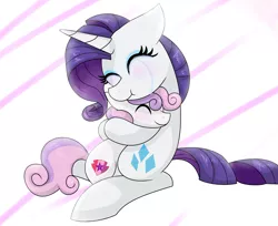 Size: 4000x3264 | Tagged: artist:mississippikite, crusaders of the lost mark, crying, cute, cutie mark, derpibooru import, diasweetes, hug, liquid pride, raribetes, rarity, safe, sweetie belle, tears of joy, the cmc's cutie marks