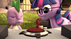 Size: 934x514 | Tagged: safe, artist:argodaemon, derpibooru import, spike, twilight sparkle, twilight sparkle (alicorn), alicorn, pony, 3d, animated, big red button, borderlands the pre-sequel, female, glasses, mare, missile, ponies the anthology v, press the button, red button, rocket, science, source filmmaker, spikeabuse, that pony sure does love science, the science button, youtube link