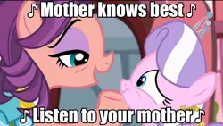 Size: 960x542 | Tagged: crusaders of the lost mark, derpibooru import, diamond tiara, disney, equestria's worst mother, image macro, meme, mother gothel, safe, song reference, spoiled rich, tangled (disney)