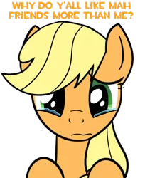 Size: 808x988 | Tagged: applejack, artist:kev-darkhood, artist:kev-dee, bronybait, captions, derpibooru import, mouthpiece, sad, safe, teary eyes