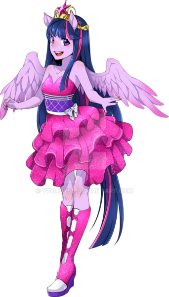 Size: 600x1054 | Tagged: safe, artist:yuuabyss, derpibooru import, twilight sparkle, twilight sparkle (alicorn), equestria girls, clothes, deviantart watermark, dress, fall formal outfits, obtrusive watermark, ponied up, solo, watermark