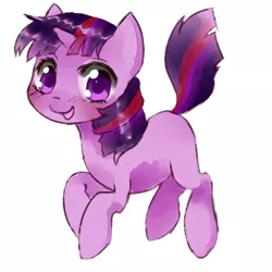 Size: 500x500 | Tagged: safe, artist:lulukana, derpibooru import, twilight sparkle, pony, unicorn, blushing, cute, filly, happy, looking at you, simple background, solo, twiabetes, white background