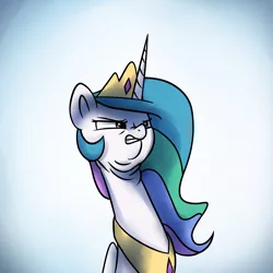 Size: 1200x1200 | Tagged: safe, artist:anticular, derpibooru import, princess celestia, alicorn, pony, ask sunshine and moonbeams, arin hanson face, double chin, faic, female, gradient background, majestic as fuck, mare, scrunchy face, solo