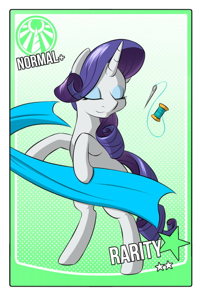 Size: 750x1100 | Tagged: artist:sewlde, card, derpibooru import, rarity, safe