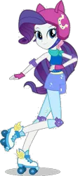 Size: 267x604 | Tagged: safe, derpibooru import, official, rarity, equestria girls, friendship games, canterlot high, clothes, helmet, looking at you, pads, roller skates, school spirit, simple background, solo, transparent background, wondercolts