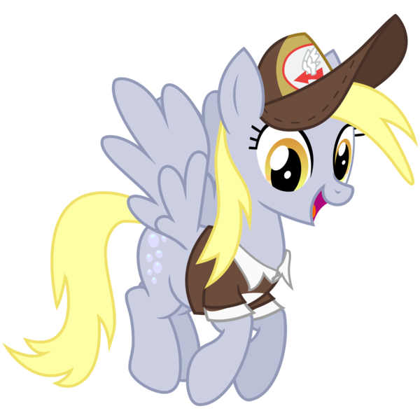 Size: 2000x2000 | Tagged: safe, artist:cheezedoodle96, derpibooru import, derpy hooves, pegasus, pony, crusaders of the lost mark, .svg available, clothes, cute, delivery pony, female, flying, happy, hat, looking at you, mailmare, mare, open mouth, simple background, smiling, solo, spread wings, svg, transparent background, underp, uniform, vector