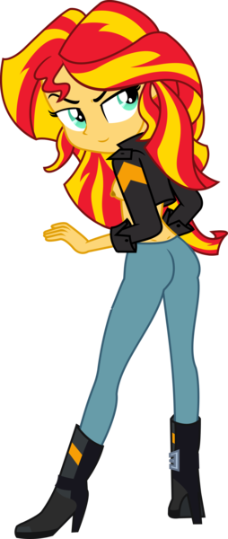 Size: 1363x3223 | Tagged: artist needed, questionable, derpibooru import, edit, sunset shimmer, equestria girls, breasts, clothes, female, jeans, nipples, nudity, open clothes, open jacket, pants, partial nudity, partial nudity edit, show accurate, show accurate porn, sideboob, solo, solo female, topless, underwear, underwear edit