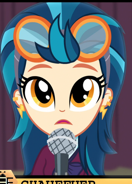 Size: 628x872 | Tagged: safe, derpibooru import, screencap, indigo zap, acadeca, equestria girls, friendship games, cute, microphone, misspelling, solo, spelling bee, zapabetes