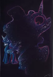 Size: 2210x3202 | Tagged: artist:mapony240, crying, derpibooru import, monster mane, princess luna, sad, safe, tantabus, traditional art