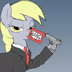 Size: 2000x2000 | Tagged: safe, derpibooru import, derpy hooves, pegasus, pony, eminem, female, gun, mare, reference, slim shady, solo, weapon