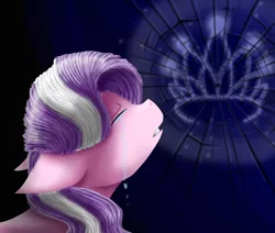 Size: 1300x1100 | Tagged: artist:chanceyb, broken, crusaders of the lost mark, crying, derpibooru import, diamond tiara, sad, safe, shattered glass, solo, the pony i want to be