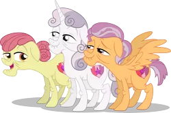 Size: 4521x3000 | Tagged: apple bloom, artist:theshadowstone, crusaders of the lost mark, cutie mark, cutie mark crusaders, derpibooru import, elderly, long horn, old, older, safe, scootaloo, simple background, sweetie belle, the cmc's cutie marks, transparent background, vector