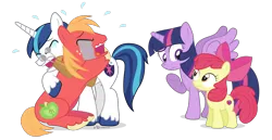 Size: 1160x600 | Tagged: safe, artist:dm29, derpibooru import, apple bloom, big macintosh, shining armor, twilight sparkle, twilight sparkle (alicorn), alicorn, pony, crusaders of the lost mark, big brother ponies, brother and sister, crying, cutie mark, female, liquid pride, mare, simple background, the cmc's cutie marks, transparent background