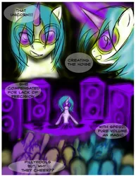 Size: 1200x1553 | Tagged: artist:gunslingerpen, comic:allegrezza, derpibooru import, implied octavia, magic, nightclub, safe, vinyl scratch