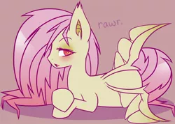 Size: 1280x911 | Tagged: safe, artist:mimtii, derpibooru import, fluttershy, bat pony, pony, flutterbat, looking at you, open mouth, rawr, solo