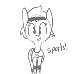 Size: 792x792 | Tagged: safe, artist:tjpones, derpibooru import, oc, oc:sporty mcsportshorse, unofficial characters only, monochrome, solo, sports, workout outfit