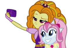 Size: 810x532 | Tagged: safe, artist:serennarae, derpibooru import, adagio dazzle, violet blurr, equestria girls, rainbow rocks, female, lesbian, selfie, shipping, violetdagio