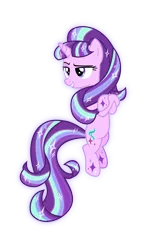 Size: 2907x5000 | Tagged: dead source, safe, artist:xebck, derpibooru import, starlight glimmer, pony, unicorn, g4, absurd resolution, alternate hairstyle, crossed hooves, cutie mark, female, horn, image, multicolored hair, png, rainbow hair, rainbow power, rainbow power-ified, rainbow tail, simple background, smiling, solo, tail, transparent background, vector