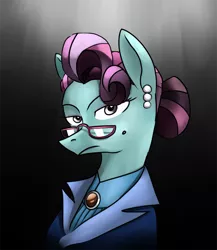 Size: 1831x2113 | Tagged: safe, artist:poecillia-gracilis19, derpibooru import, principal abacus cinch, ponified, crystal pony, equestria girls, friendship games, equestria girls ponified, glasses, portrait, solo, unamused