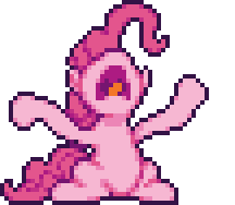 Size: 216x188 | Tagged: safe, artist:mrponiator, derpibooru import, pinkie pie, earth pony, pony, the one where pinkie pie knows, animated, d:, female, flailing, frown, mare, modular, open mouth, pixel art, season 5 pixel art, simple background, sitting, solo, that was fast, tongue out, transparent background, wacky waving inflatable tube ponk