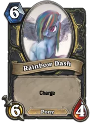 Size: 400x543 | Tagged: artist:xatiav, card, derpibooru import, hearthstone, rainbow dash, safe