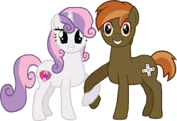 Size: 4643x3183 | Tagged: artist:crisostomo-ibarra, button mash, crusaders of the lost mark, cutie mark, derpibooru import, female, male, older, safe, shipping, straight, sweetie belle, sweetiemash, the cmc's cutie marks