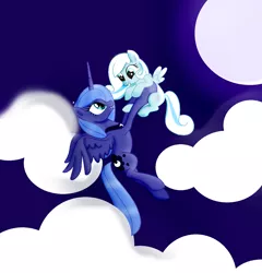 Size: 1376x1432 | Tagged: artist:nightcoreamera, derpibooru import, flying, good end, oc, oc:snowdrop, princess luna, s1 luna, safe