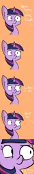 Size: 554x2770 | Tagged: safe, artist:tjpones, derpibooru import, shining armor, twilight sparkle, pony, the one where pinkie pie knows, comic, disappointed, missing the point, offscreen character, skewed priorities, that pony sure does love books, twibitch sparkle, vulgar